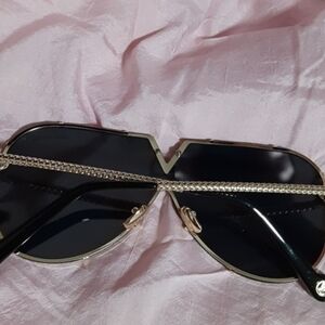 Louis Vuitton Black and Gold Sunglasses. Made In Italy